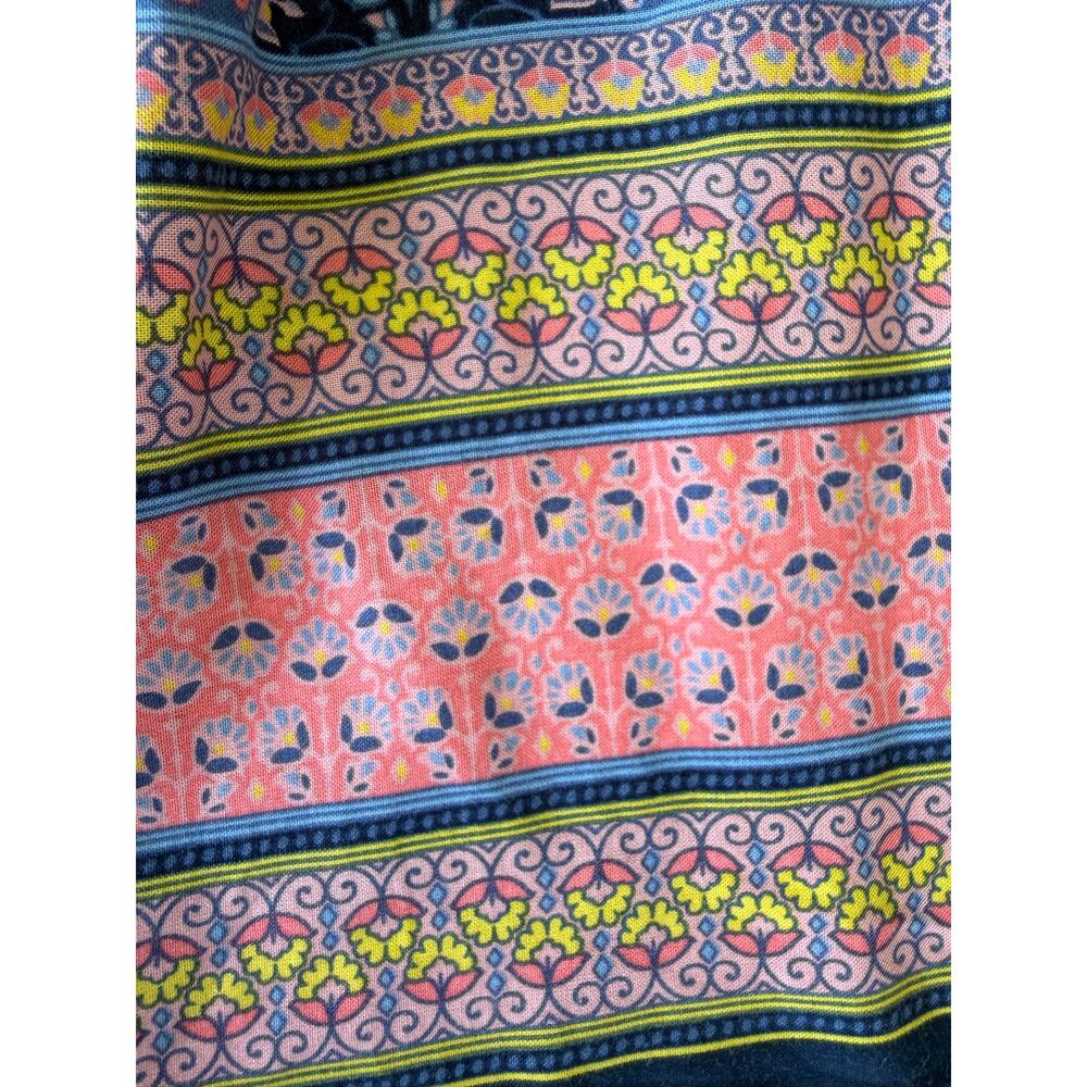 Boho Festival Hippie Coastal Mossimo Supply Co Border Print Navy Floral Dress M - Picture 5 of 12
